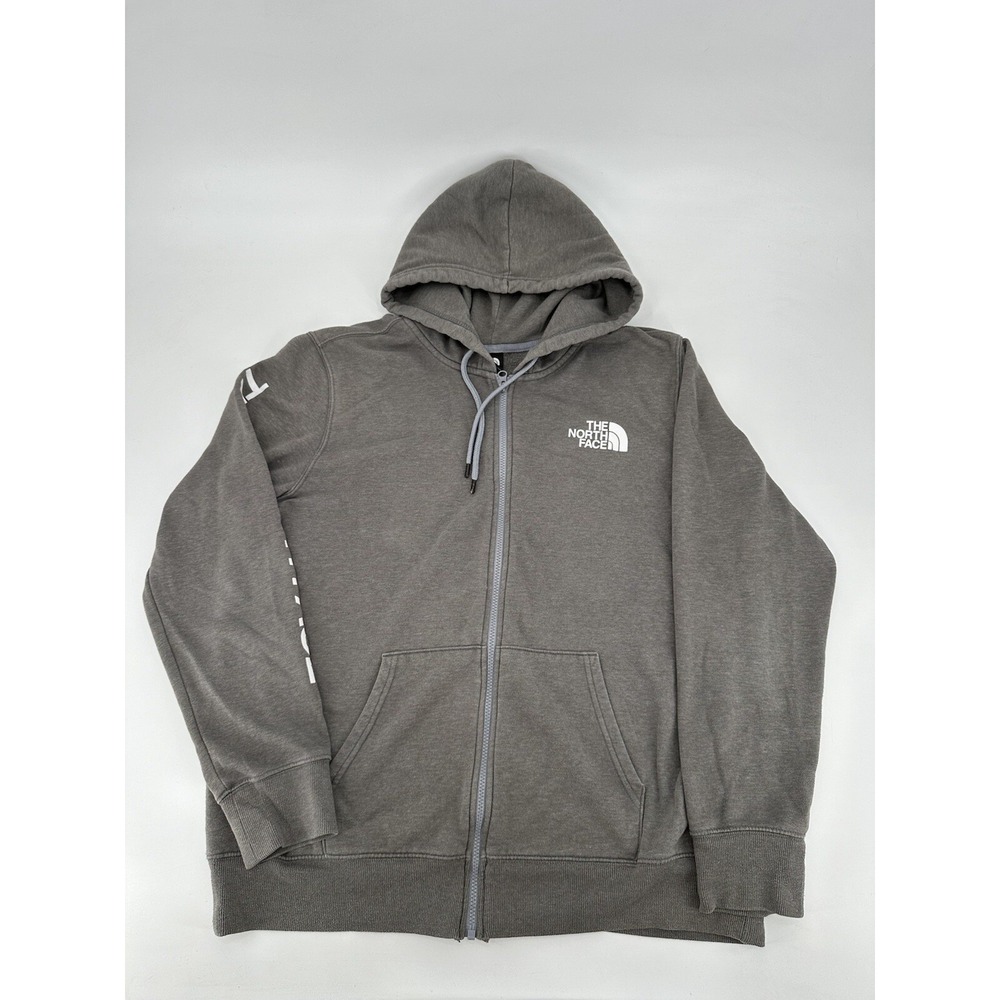 The North Face Sweatshirt Gray‎ Hooded Full Zip Sweater Men's Size XL